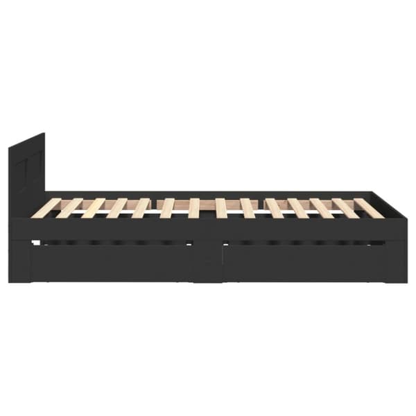 vidaXL Sengeramme med hodegavl svart 90x200 cm konstruert tre