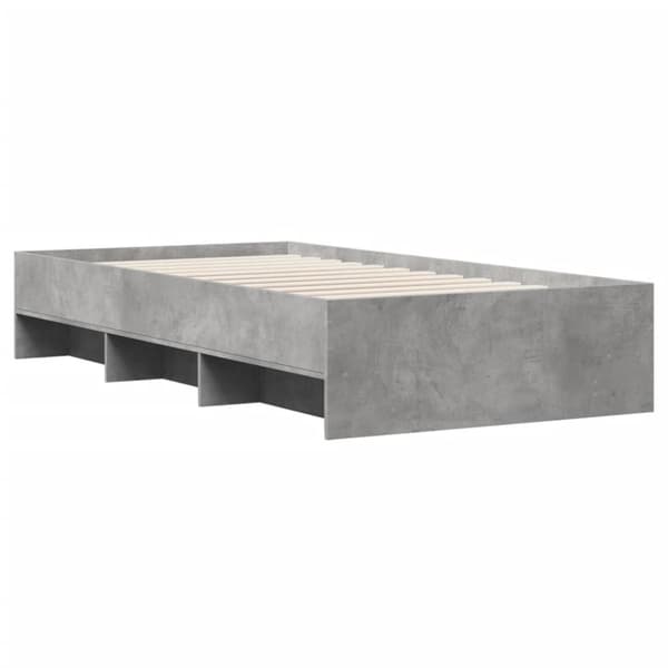 vidaXL Sängram betonggrå 90x200 cm konstruerad trä