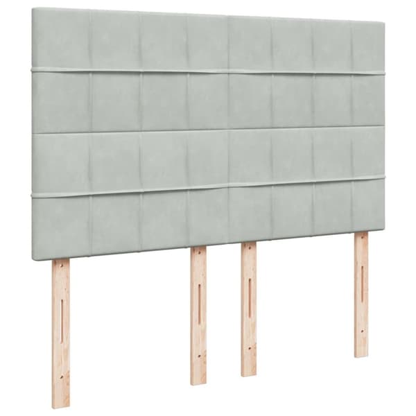 vidaXL Seng med madrass boksfjær lysegrå 140x190 cm fløyel