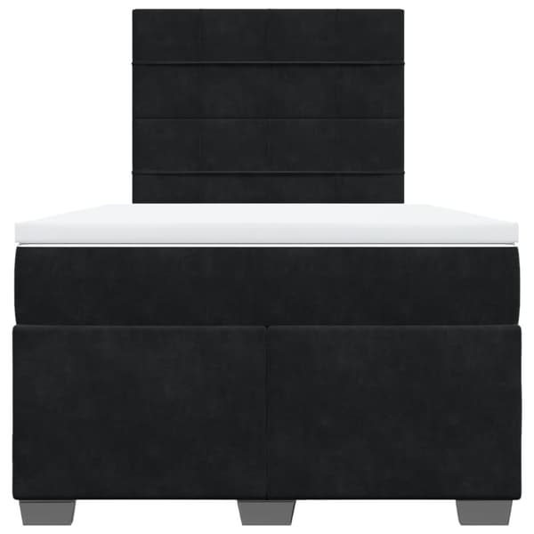 vidaXL Ramsäng med madrass svart 120x200 cm sammet
