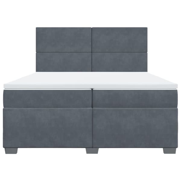 vidaXL kontinentalseng med madras 200x200 cm fløjl mørkegrå