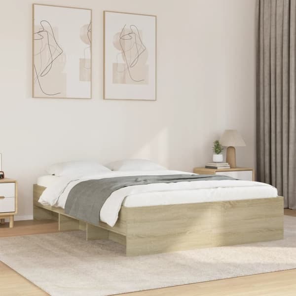 vidaXL sengestel 120x200 cm konstrueret træ sonoma-eg