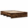 Miniatyrbilde 3 av 11: vidaXL Sengeramme uten madrass røkt eik 140x200 cm konstruert tre