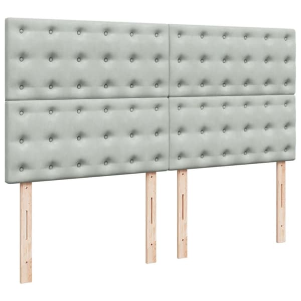 vidaXL Ramsäng med madrass ljusgrå 200x200 cm sammet