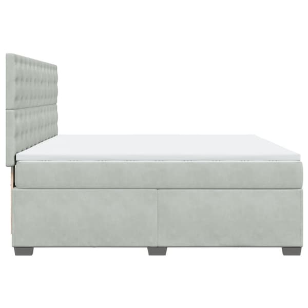 vidaXL Ramsäng med madrass ljusgrå 200x200 cm sammet