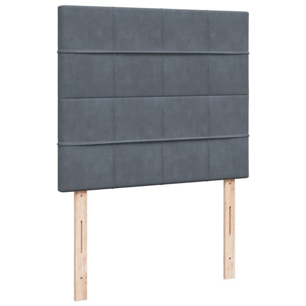 vidaXL Seng med madrass boksfjær mørkegrå 120x190 cm fløyel