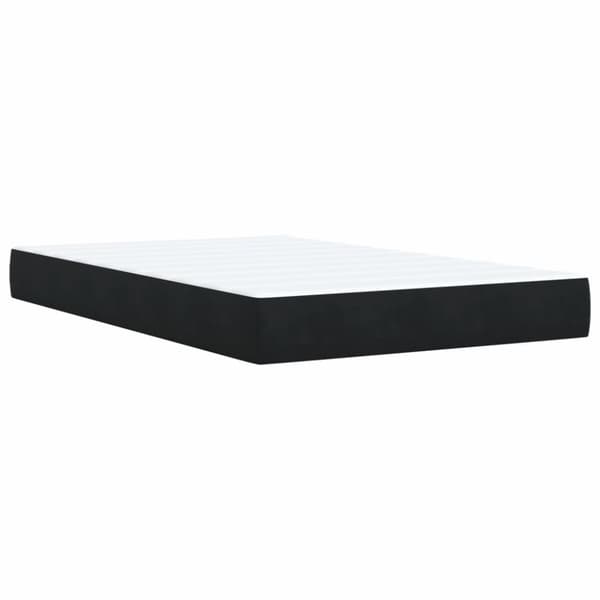 vidaXL Seng med madrass boksfjær svart 120x200 cm fløyel