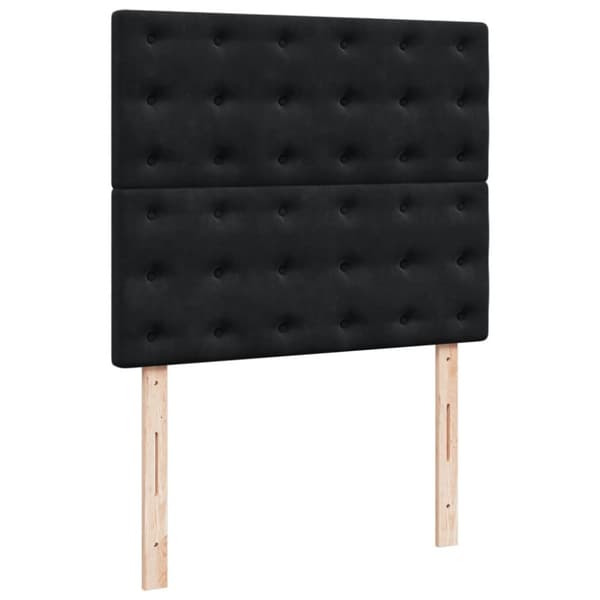 vidaXL Seng med madrass boksfjær svart 120x190 cm fløyel