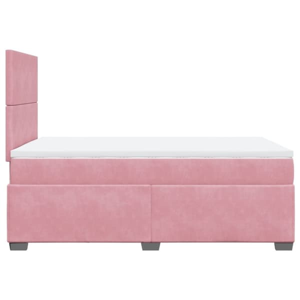 vidaXL Seng med madrass boksfjær rosa 120x200 cm fløyel