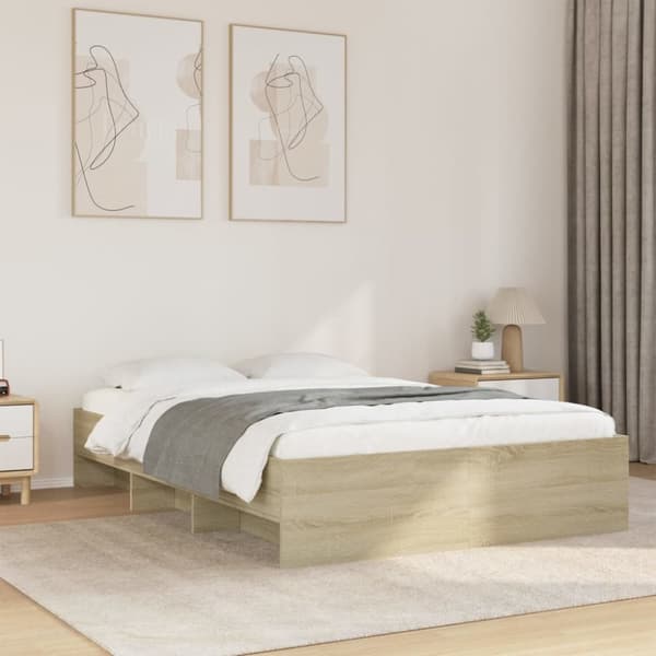 vidaXL Sengeramme uten madrass sonoma eik 120x190 cm konstruert tre