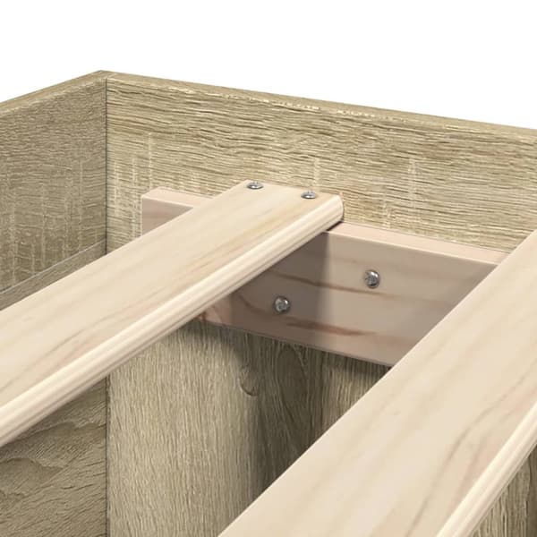 vidaXL Sengeramme uten madrass sonoma eik 120x190 cm konstruert tre