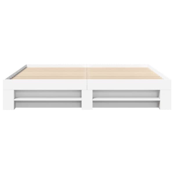 vidaXL sengestel 200x200 cm konstrueret træ hvid