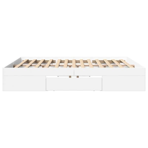 vidaXL sengestel 200x200 cm konstrueret træ hvid