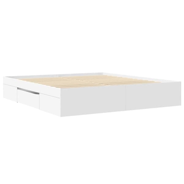 vidaXL sengestel 200x200 cm konstrueret træ hvid