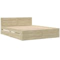 Miniatyrbilde 3 av 11: vidaXL Sengeramme med hodegavl sonoma eik 150x200 cm konstruert tre