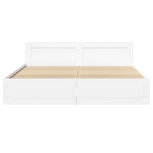 vidaXL Sengeramme med hodegavl hvit 180x200 cm konstruert tre