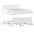 Miniatyrbilde 9 av 11: vidaXL Sengeramme med hodegavl hvit 180x200 cm konstruert tre