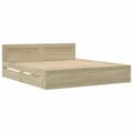Miniatyrbilde 1 av 11: vidaXL Sengeramme med hodegavl sonoma eik 180x200 cm konstruert tre