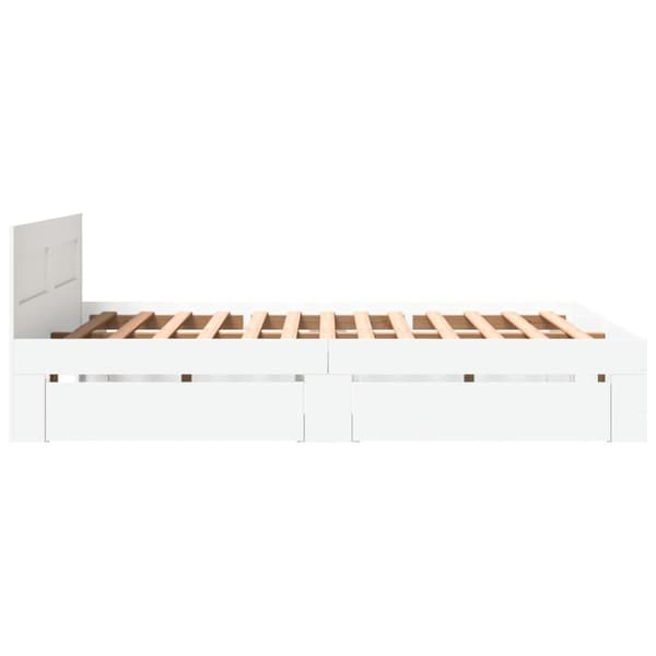 vidaXL Sengeramme med hodegavl hvit 150x200 cm konstruert tre