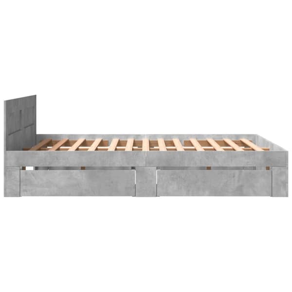vidaXL Sengeramme med hodegavl betonggrå 160x200 cm konstruert tre
