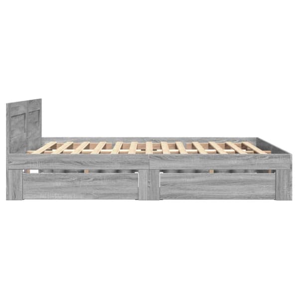 vidaXL Sengeramme med hodegavl grå sonoma 140x200 cm konstruert tre