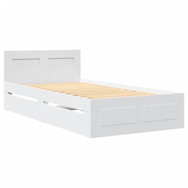 vidaXL Sengeramme med hodegavl hvit 90x190 cm konstruert tre