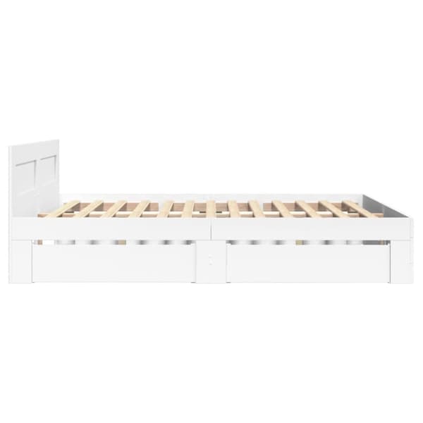 vidaXL Sengeramme med hodegavl hvit 120x200 cm konstruert tre