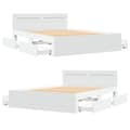 Miniatyrbilde 9 av 11: vidaXL Sengeramme med hodegavl hvit 120x200 cm konstruert tre