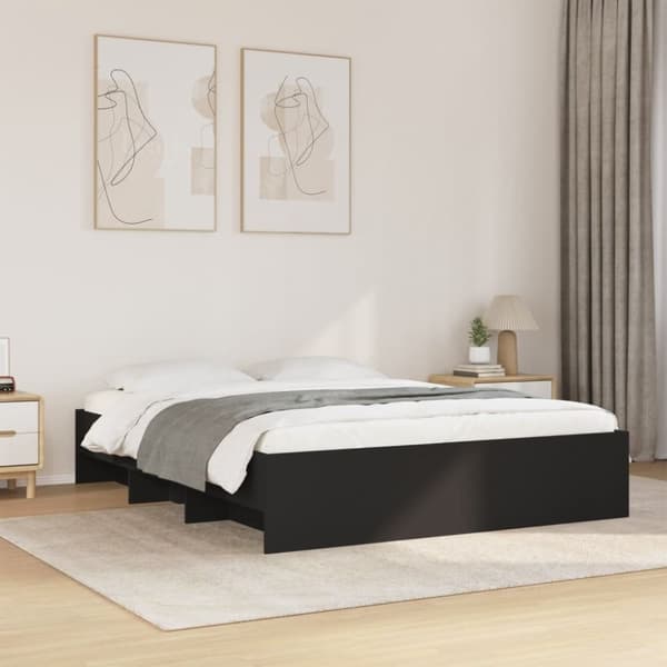 vidaXL Sengeramme uten madrass svart 160x200 cm konstruert tre