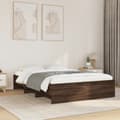 Miniatyrbilde 4 av 11: vidaXL Sengeramme uten madrass brun eik 140x190 cm konstruert tre