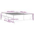 Miniatyrbilde 11 av 11: vidaXL Sengeramme uten madrass brun eik 140x190 cm konstruert tre