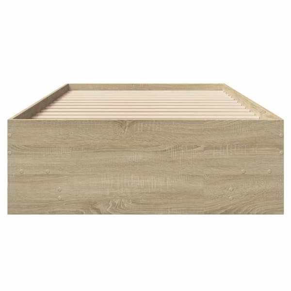 vidaXL Sengeramme uten madrass sonoma eik 75x190 cm konstruert tre