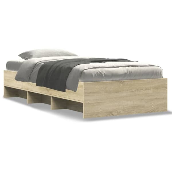 vidaXL Sengeramme uten madrass sonoma eik 75x190 cm konstruert tre