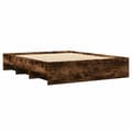 Miniatyrbilde 3 av 11: vidaXL Sengeramme uten madrass røkt eik 160x200 cm konstruert tre