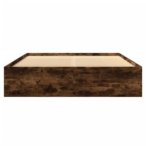 vidaXL Sengeramme uten madrass røkt eik 160x200 cm konstruert tre