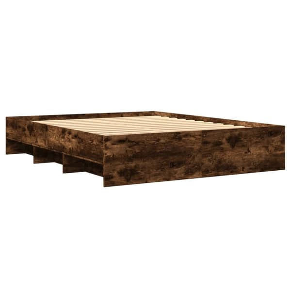 vidaXL Sengeramme uten madrass røkt eik 160x200 cm konstruert tre