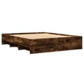 Miniatyrbilde 8 av 11: vidaXL Sengeramme uten madrass røkt eik 160x200 cm konstruert tre