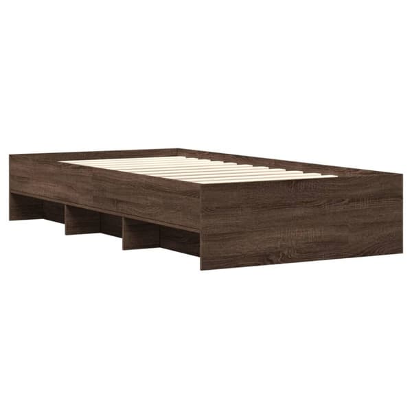 vidaXL Sängynrunko ilman patjaa ruskea tammi 90x200 cm tekninen puu