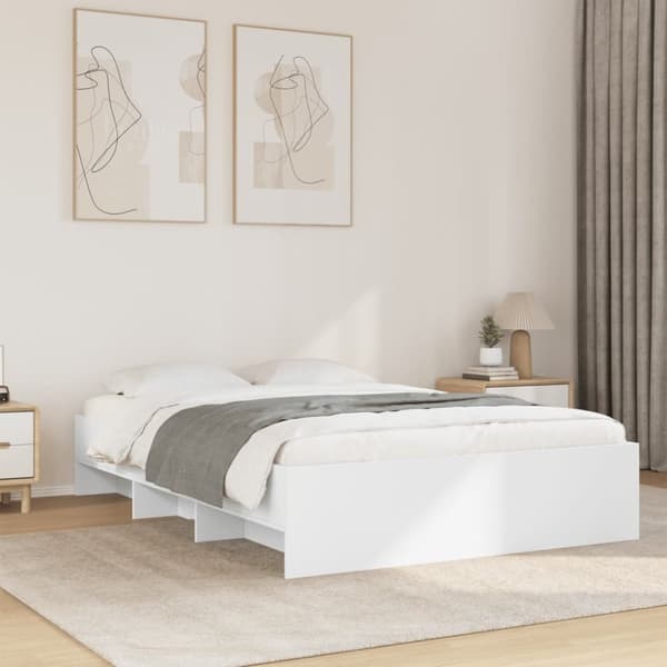 vidaXL Sengeramme hvit 140x190 cm konstruert tre