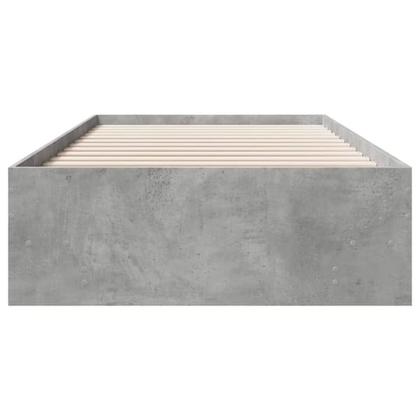 vidaXL Sengeramme betonggrå 100x200 cm konstruert tre