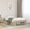 Miniatyrbilde 4 av 11: vidaXL Sengeramme uten madrass sonoma eik 75x190 cm konstruert tre