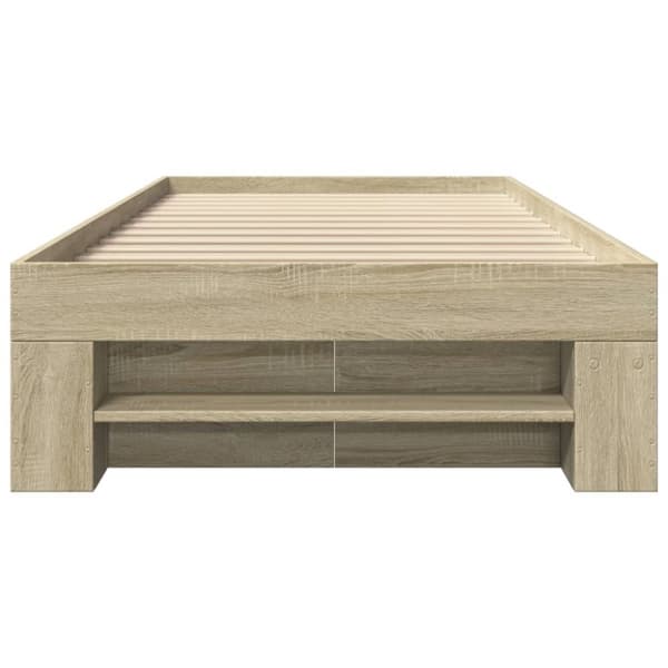 vidaXL Sengeramme uten madrass sonoma eik 75x190 cm konstruert tre