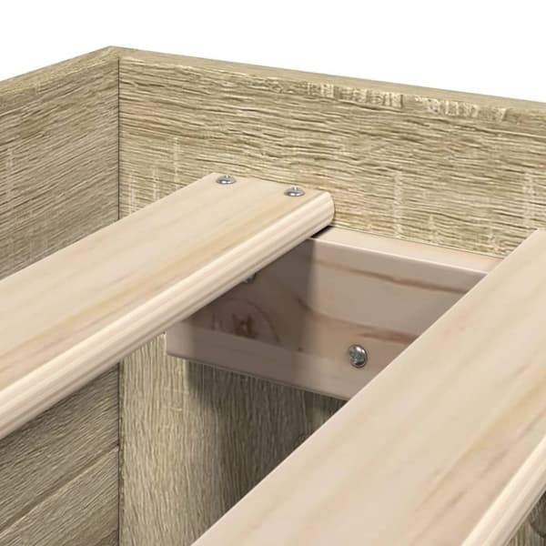 vidaXL Sengeramme uten madrass sonoma eik 75x190 cm konstruert tre