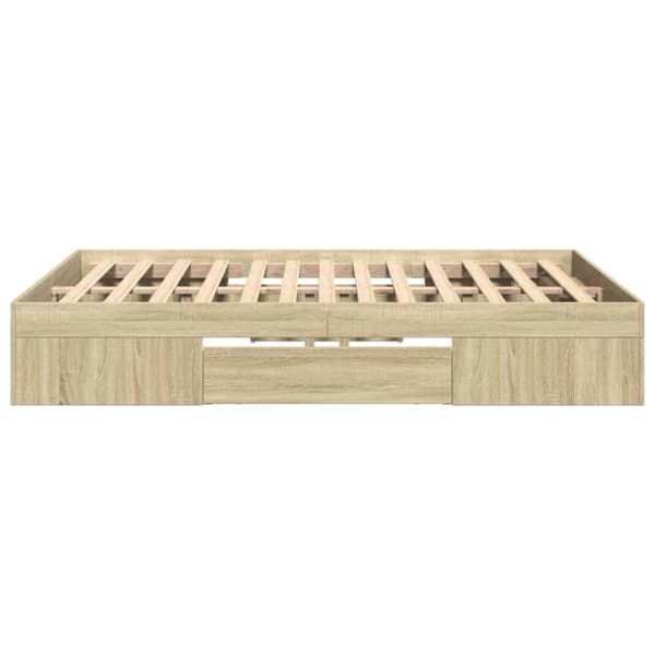 vidaXL Sengeramme uten madrass sonoma eik 120x190 cm konstruert tre