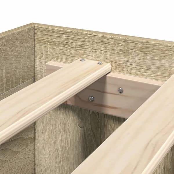 vidaXL Sengeramme uten madrass sonoma eik 120x190 cm konstruert tre