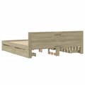 Miniatyrbilde 8 av 11: vidaXL Sengeramme med hodegavl sonoma eik 200x200 cm konstruert tre