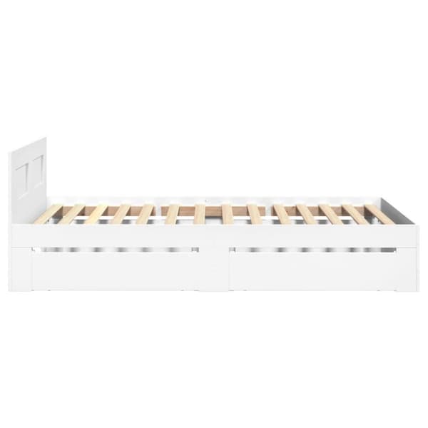 vidaXL Sengeramme med hodegavl hvit 100x200 cm konstruert tre