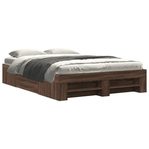 vidaXL Sengeramme uten madrass brun eik 120x190 cm konstruert tre