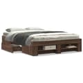Miniatyrbilde 2 av 11: vidaXL Sengeramme uten madrass brun eik 120x190 cm konstruert tre