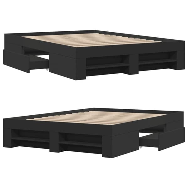 vidaXL Sengeramme svart 140x190 cm konstruert tre